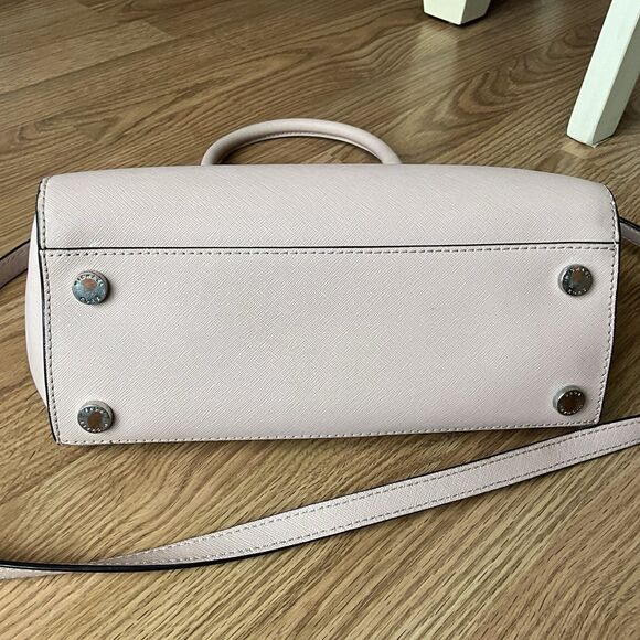 Michael Kors Selma Medium Satchel Crossbody Dark Dune Saffiano Leather - Picture 13 of 13